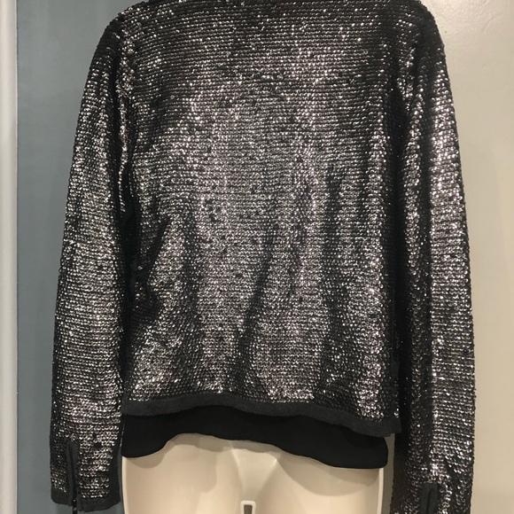 Olivaceous Silver Sequinned Zip Front Jacket - Picture 9 of 15